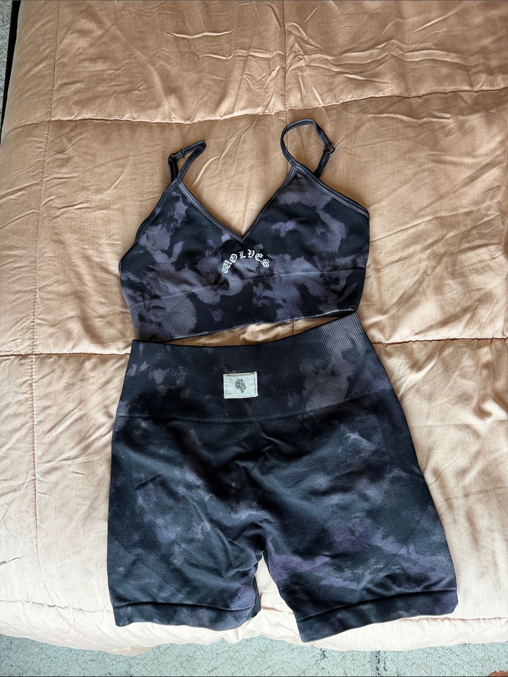 Darc Sport Black Camo Seamless Bralette & High-Waist Shorts